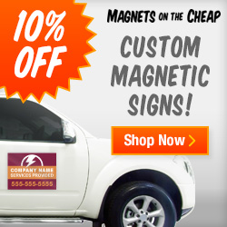 Create custom magnetic signs in minutes with Magnets On The Cheap.