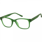 Zenni Kids Square Prescription Glasses Green Plastic Full Rim Frame