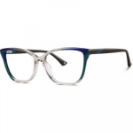 Zenni Cat-Eye Prescription Glasses Blue Plastic Full Rim Frame